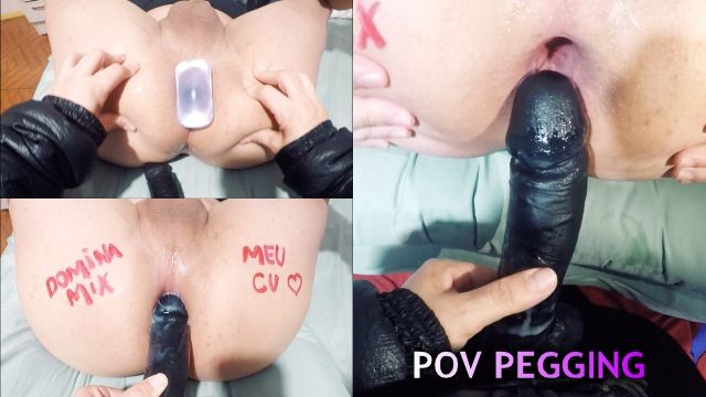 POV PEGGING AMAZING Strapon Anal Femdom fucks her cuckold