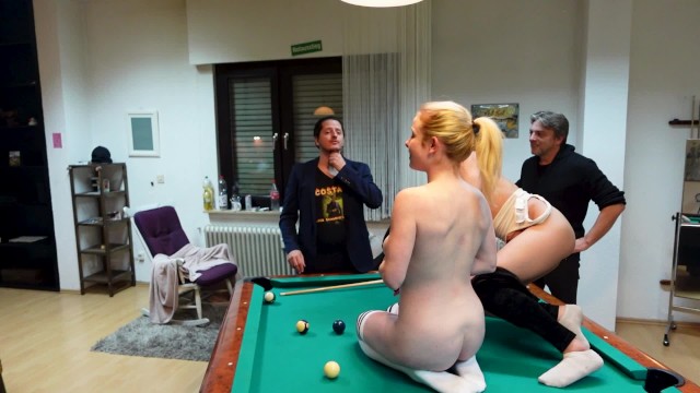 CUM EVERYWHERE!! Billiard evening escalates into ultra perverse sperm orgies gangbang!