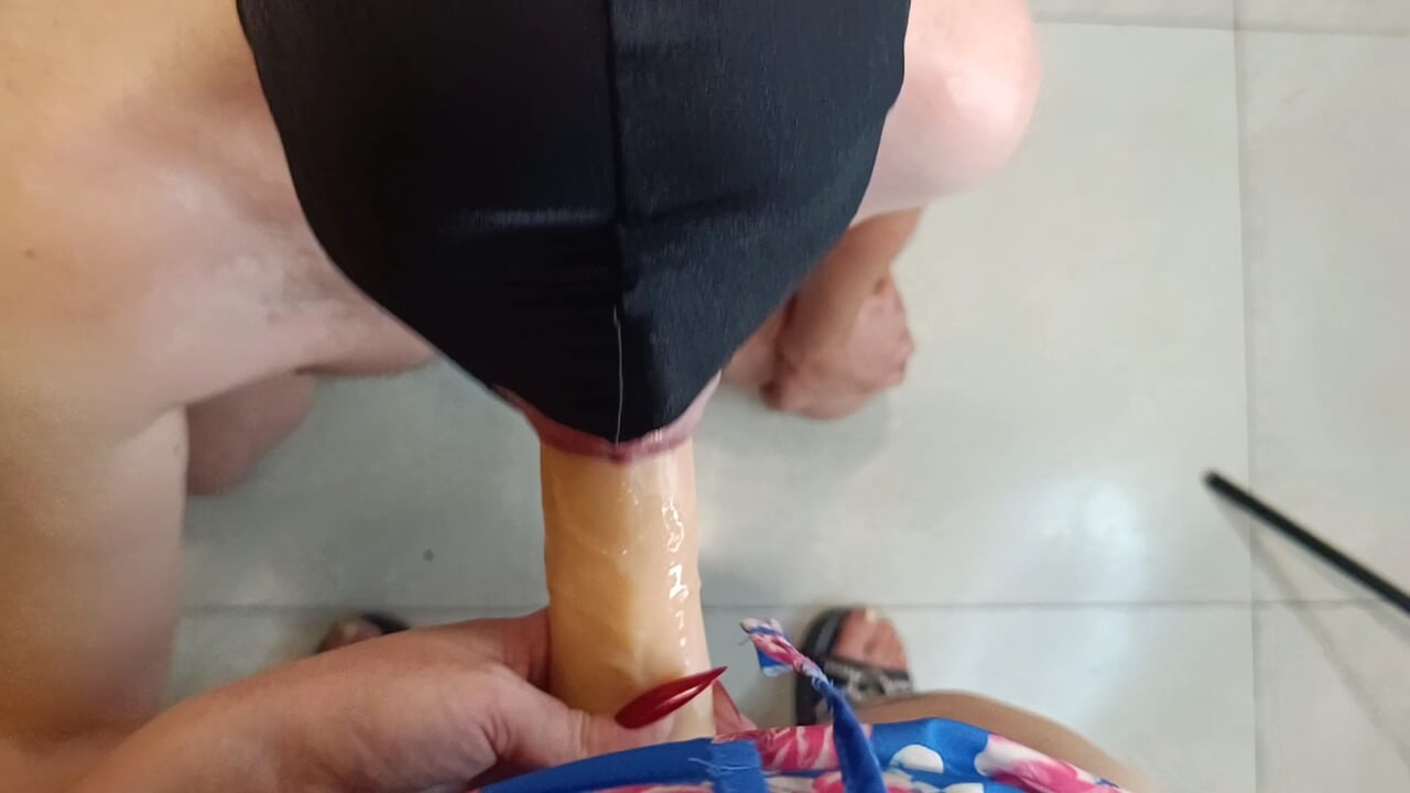 POV. Suck, suck deeper, my strap-on, be my submissive bitch