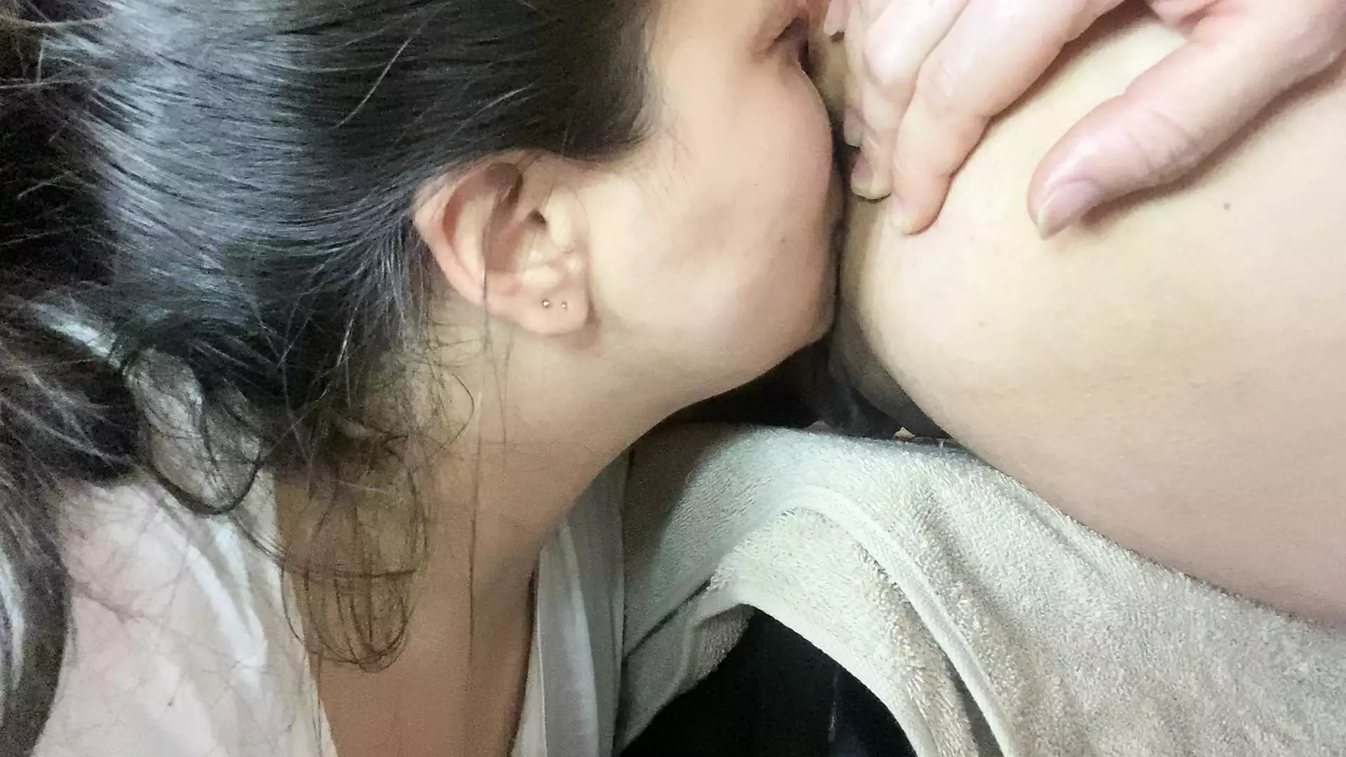 Deep ass sucking with very long tongue